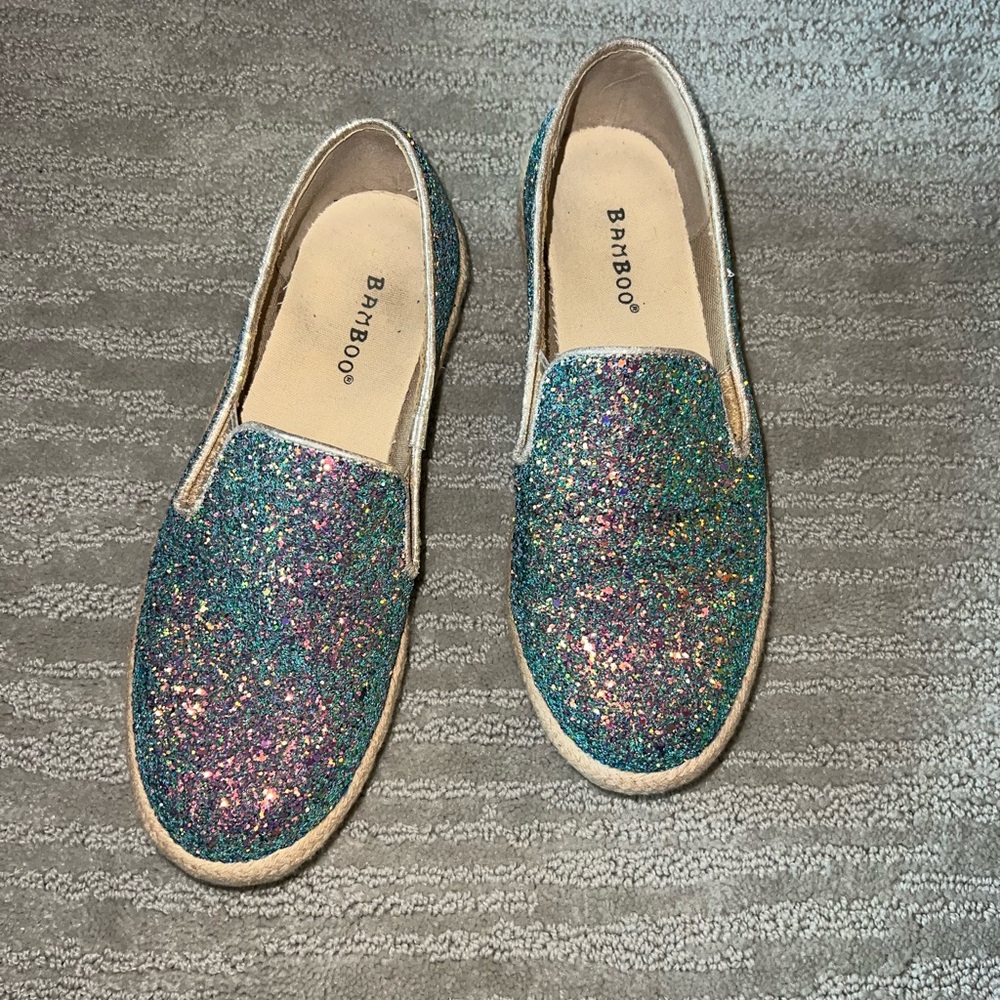 Glitter slip on shoes size 7.5